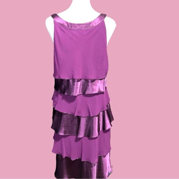Dressbarn collection pretty eggplant purple layered evening dress! New - Picture 5 of 9